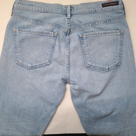 Womens 27 COH Cropped Light Wash Blue Jeans Distressed Emerson Slim Boyfriend - Picture 4 of 9
